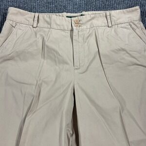Lauren Ralph Lauren Pants Women 14 Beige Premium Cotton Cuffed Chino Trousers‎